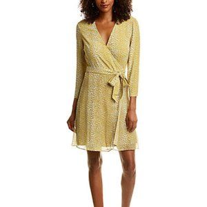 Diane von Furstenberg Irina Wrap Dress - Yellow Cheetah
